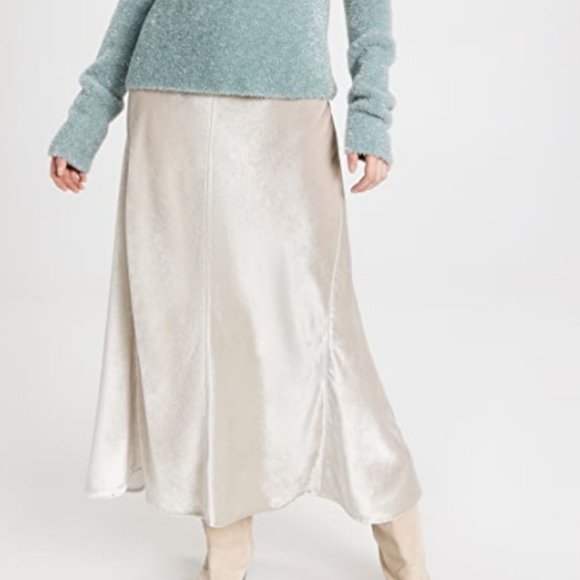 VINCE VELVET PURL-EDGED PANELED MAXI COLUMN SKIRT SIZE 16 PLUS SIZE - Picture 12 of 13